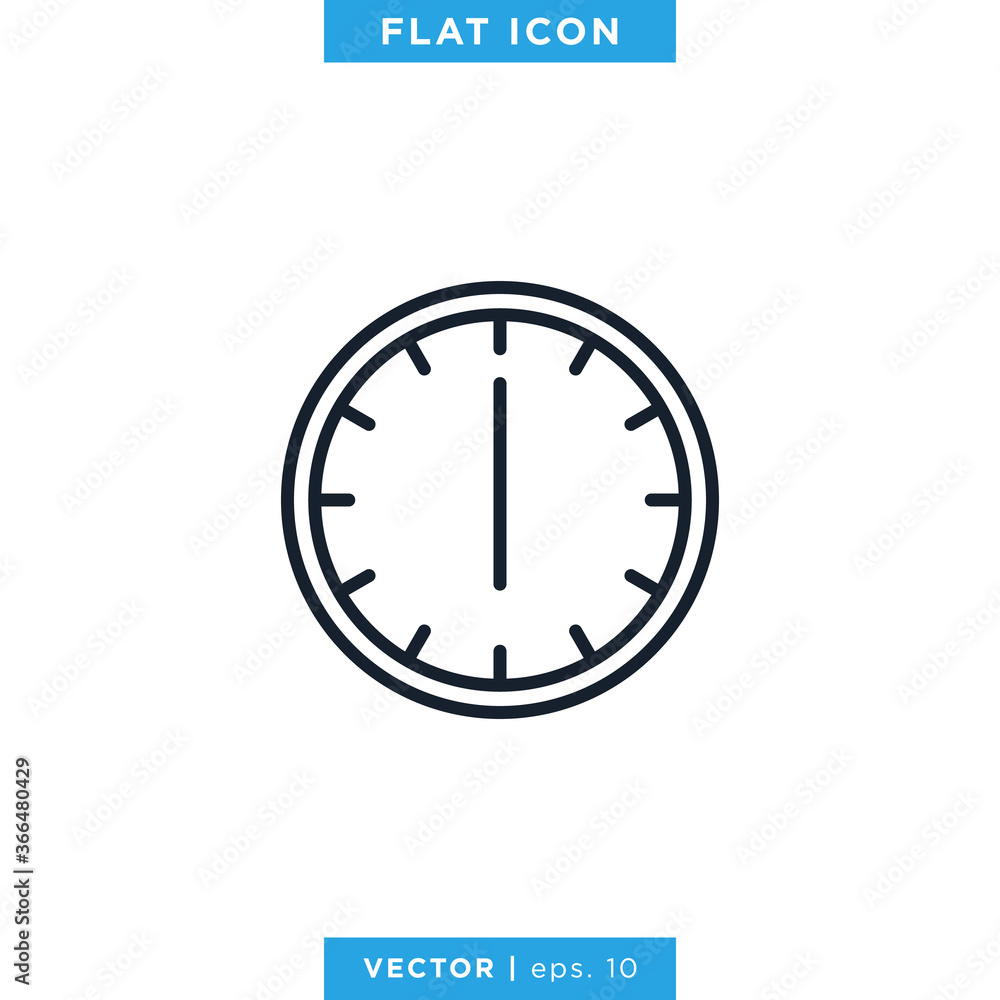 Time Clock Icon Vector Design Template. Editable Stroke. Time Clock Icon Vector Design Template. Editable Stroke.
