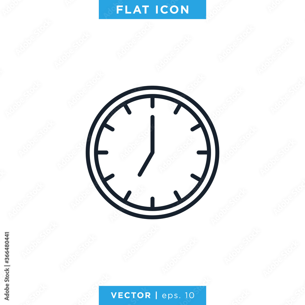 Time Clock Icon Vector Design Template. Editable Stroke. Time Clock Icon Vector Design Template. Editable Stroke.