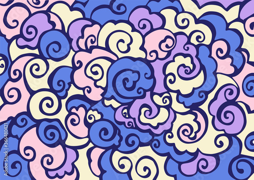blue cloud background children's pattern