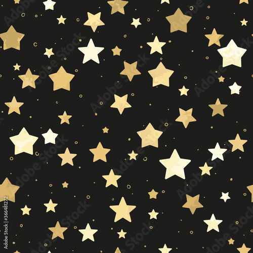 Stars in the night sky. Yel...