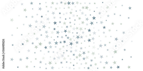 silver stars background, sparkling christmas lights confetti falling isolated on white. magic shining Flying stars glitter cosmic backdrop, sparkle vector border