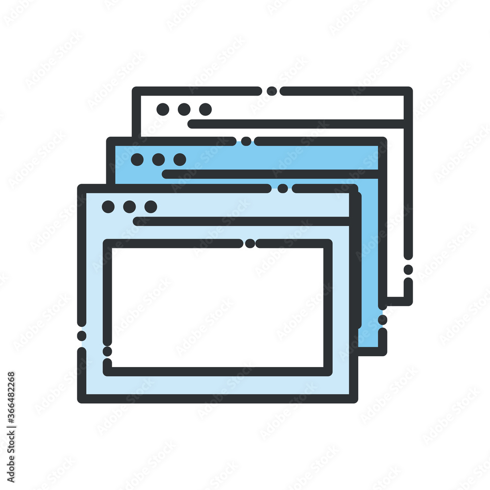 websites pages line and fill style icon vector design websites pages line and fill style icon vector design