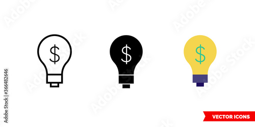 Bad idea icon of 3 types. Isolated vector sign symbol.