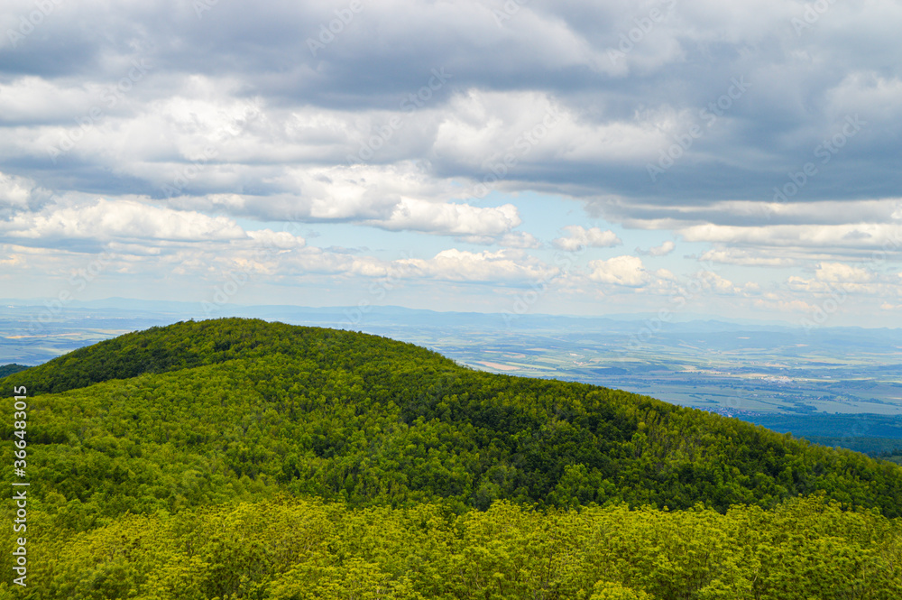 Panorama from Csóványos mountain in Hungary