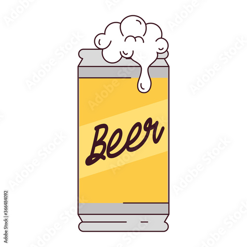 beer can on white background