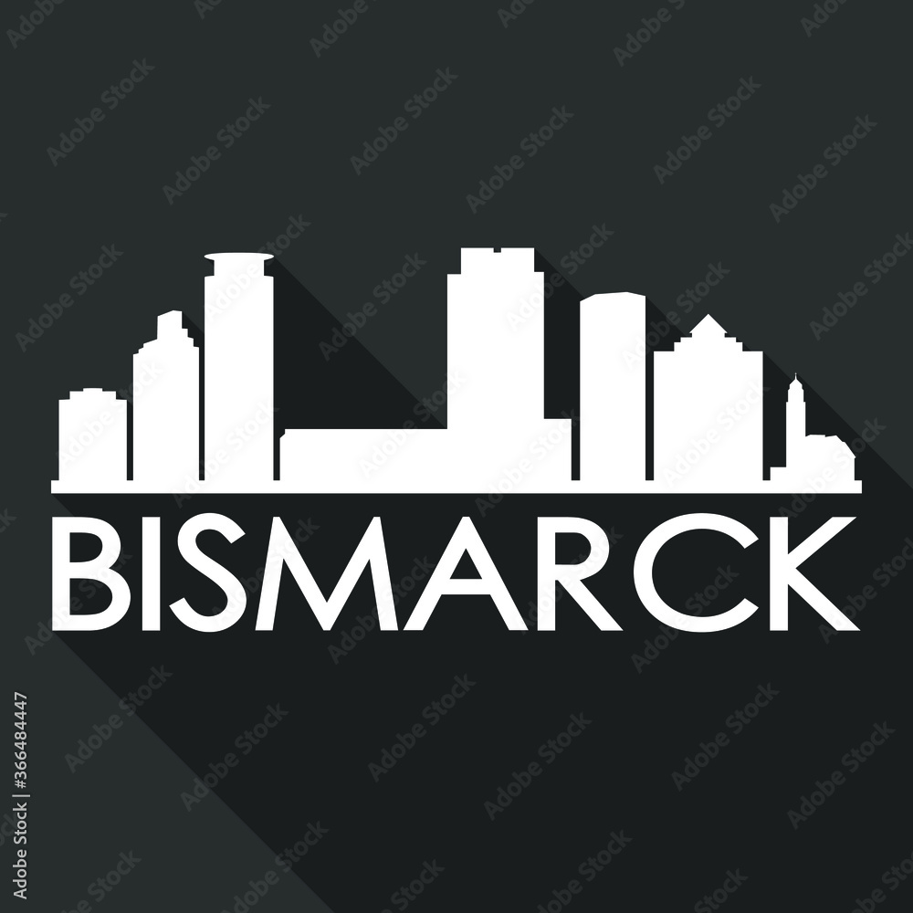Bismarck Flat Icon Skyline Silhouette Design City Vector Art Famous Buildings.