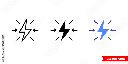 Conflict icon of 3 types. Isolated vector sign symbol.