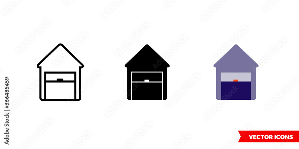 Fototapeta premium Depot icon of 3 types. Isolated vector sign symbol.