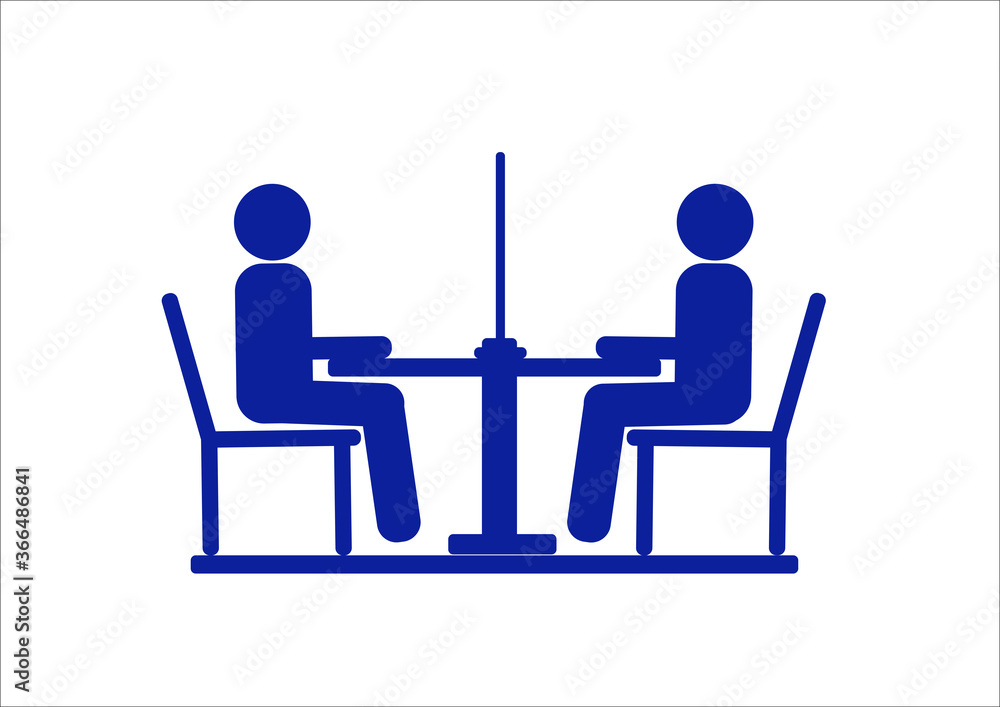 Social distancing at the table in public place for covid 19 protection Social distancing at the table in public place for covid 19 protection