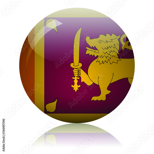 Sri Lankan flag glass icon vector illustration
