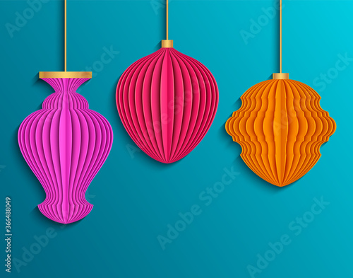 Vector paper cut form modern illustration.