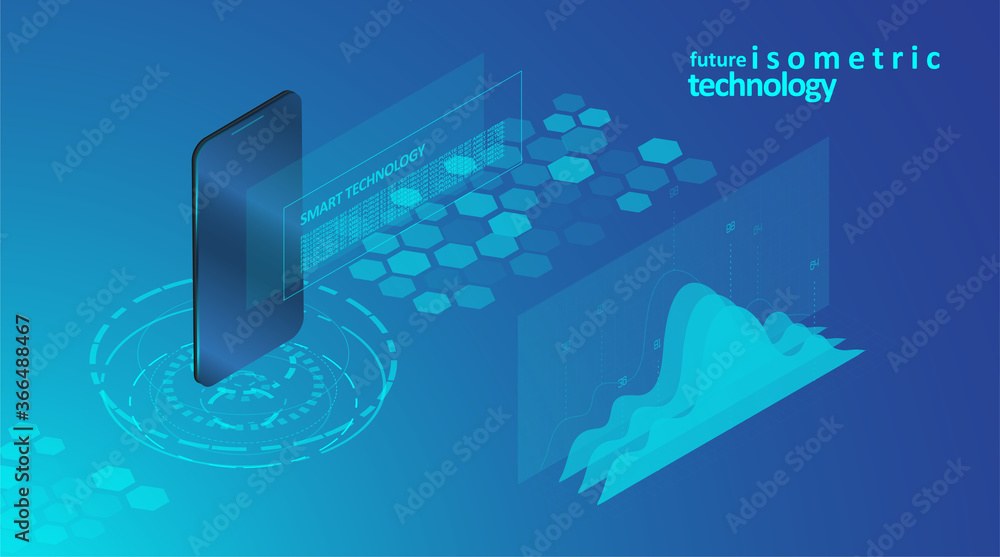 Fototapeta premium Smartphone with digital screen