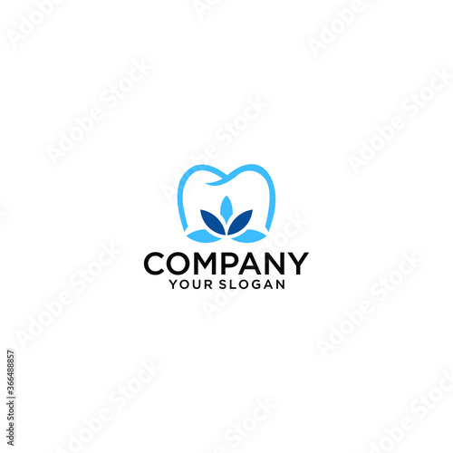 dental flower logo design template for spa