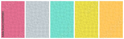 2D Illustration - Abstract Plain Cover Background Set with shaded triangles structure - five 10:16 Images ( Size each: 2000 x 3200 ) - e.g. for book / ebook cover design