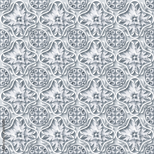 Vector paper cut geometric modern background.