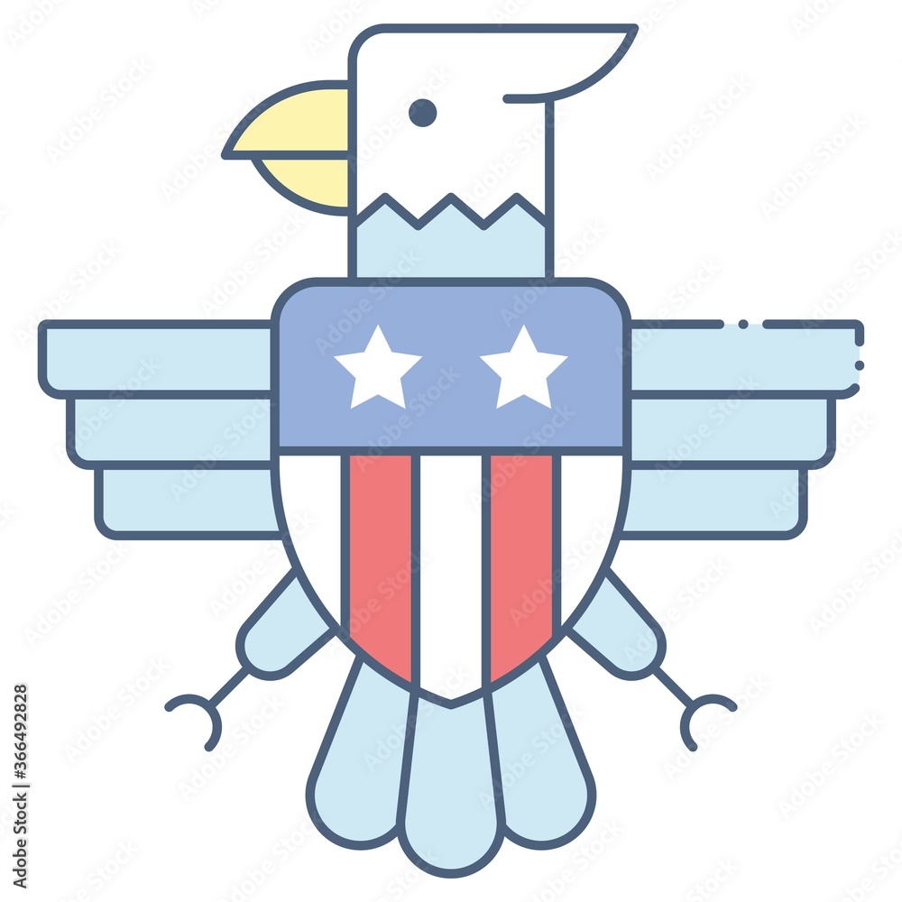 Obraz premium Eagle symbol, United state independence day related icon