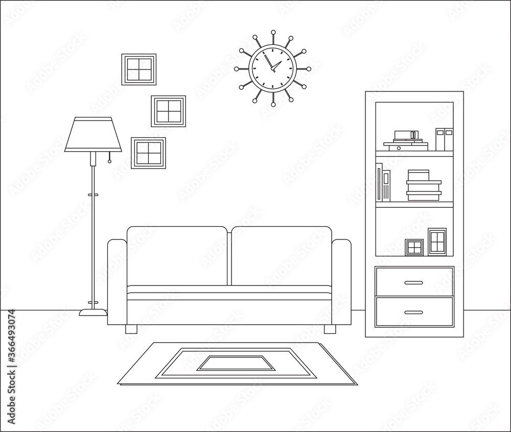 Living room interior layout for representation Living room interior layout for representation