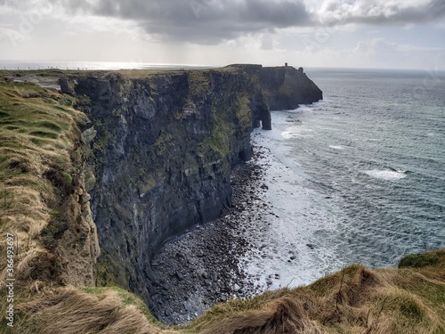 Landscape view of the cliffs of moher