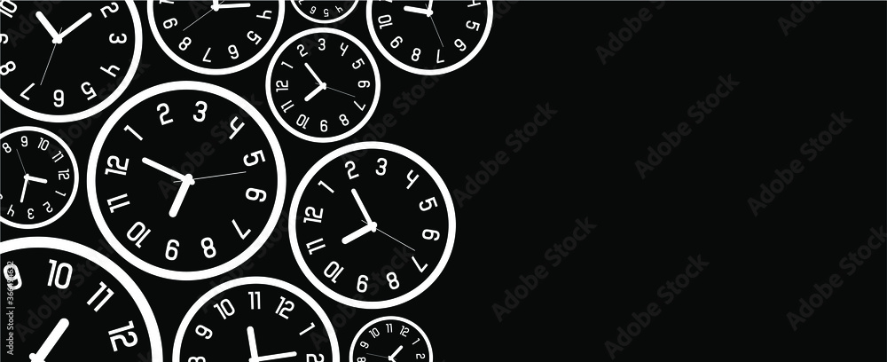 clock on black background clock on black background
