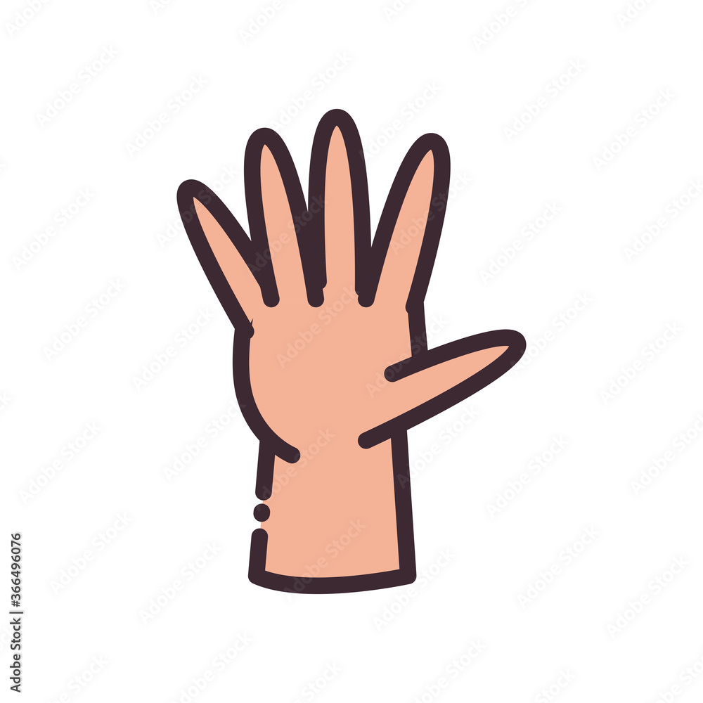 Fototapeta premium open gesture with hand line and fill style icon vector design