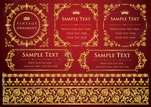 Vintage ornament set. frames or borders.