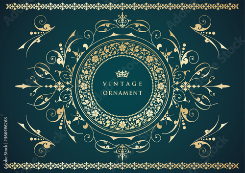 Vintage ornament set. frames or borders.