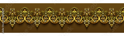 Modern vector volumetric floral stripe background.