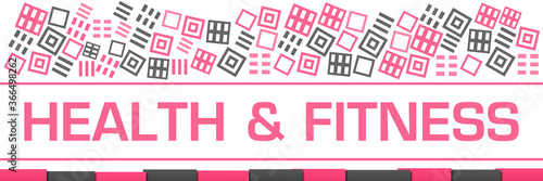 Health And Fitness Pink Grey Texture Blocks Bottom 