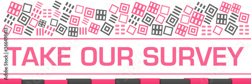 Take Our Survey Pink Grey Texture Blocks Bottom 