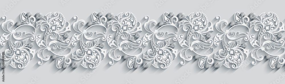 Modern vector volumetric floral stripe background. Modern vector volumetric floral stripe background.