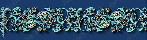 Modern vector volumetric floral stripe background.