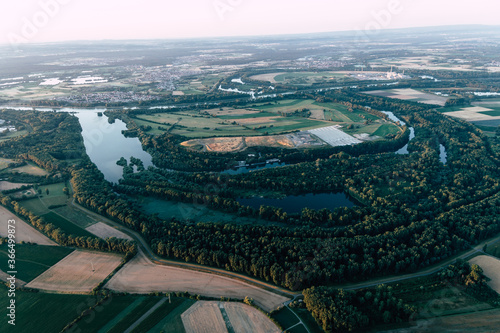 Landschaft Aussicht über Speyer durch eine Ballonfahrt