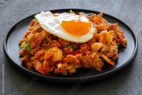 Nasi Goreng with fried egg and shrimp