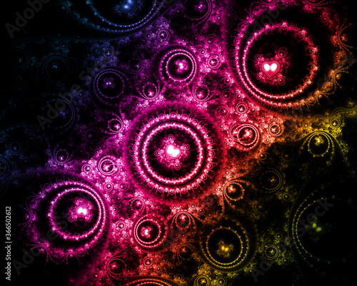 abstract fantasy background with heart shapes