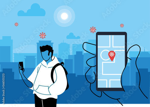 Smartphone health virus tracking location app