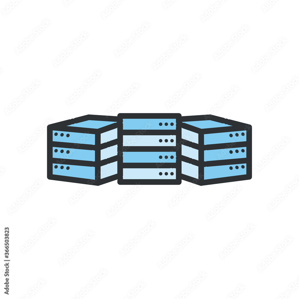 Web hosting line and fill style icon vector design Web hosting line and fill style icon vector design