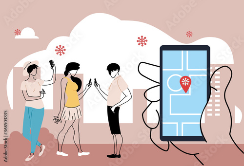 Smartphone health virus tracking location app