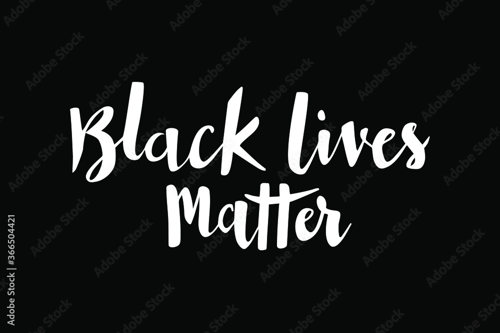 Black Lives Matter hanwritten banner vector isolated on black background