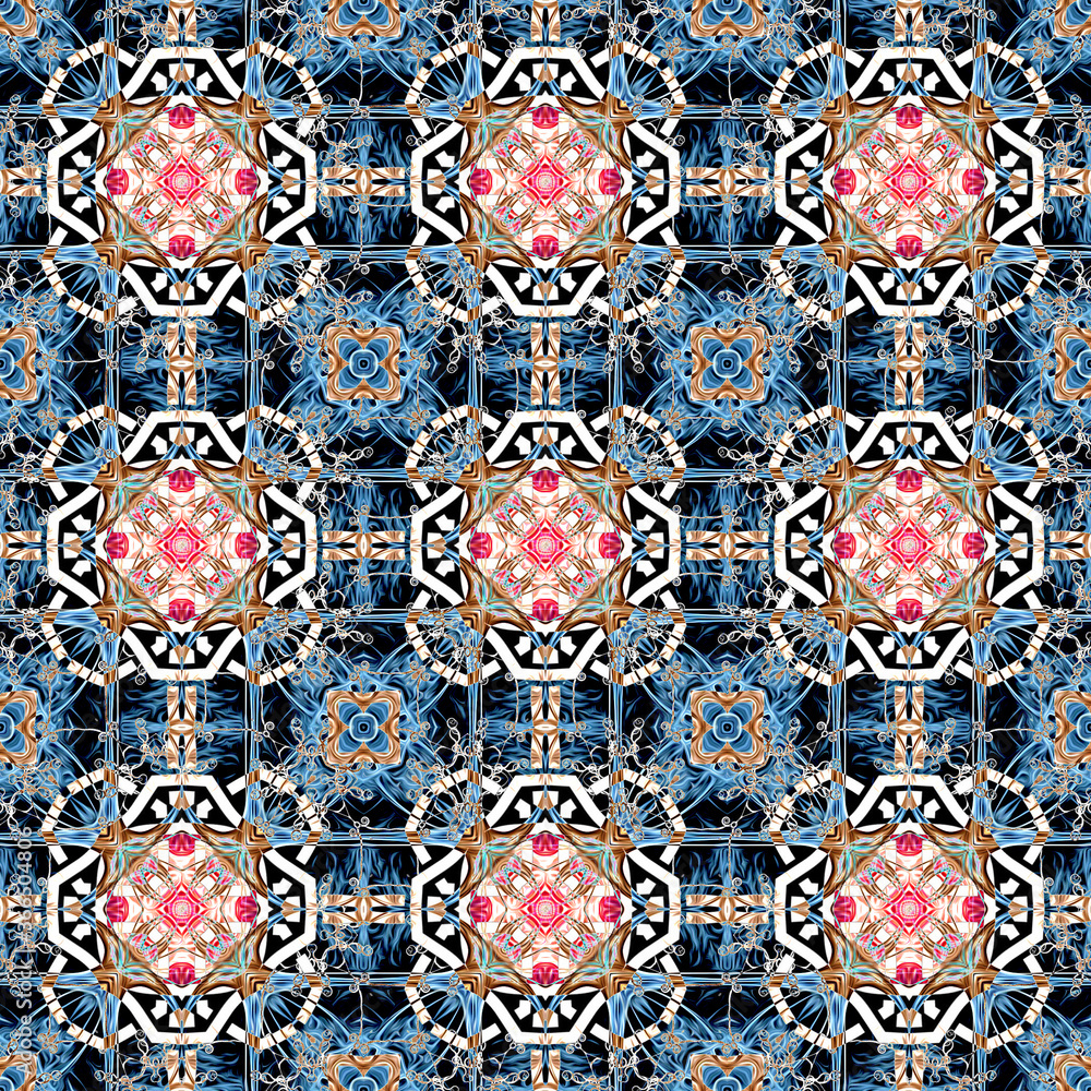 geometrical painted seamless pattern