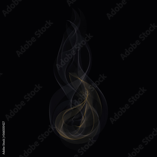 Smoke, wind vector collection, isolated, transparent background. Vector gas, smoke, fog, fume isolated on dark background.