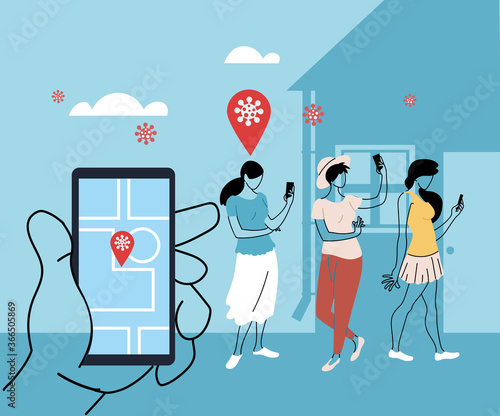 Smartphone health virus tracking location app