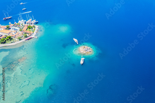 aerial photo of selimiye, marmaris, turkey