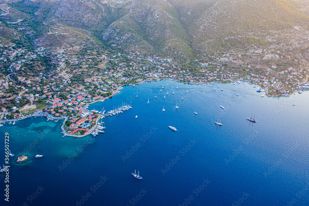 aerial photo of selimiye, marmaris, turkey