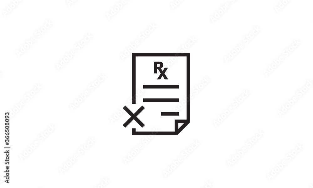 Prescription icon in flat style. Rx document vector illustration on white isolated background. Paper business concept. Prescription icon in flat style. Rx document vector illustration on white isolated background. Paper business concept.