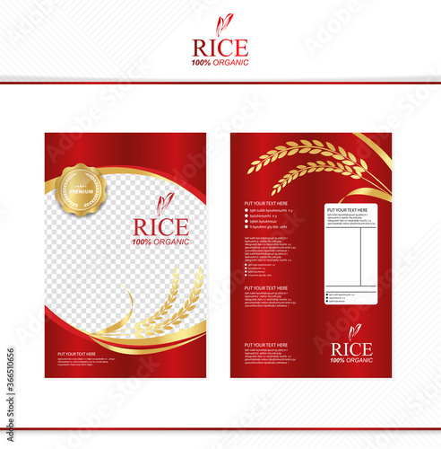 Rice food or thai food, banner and poster template vector design.