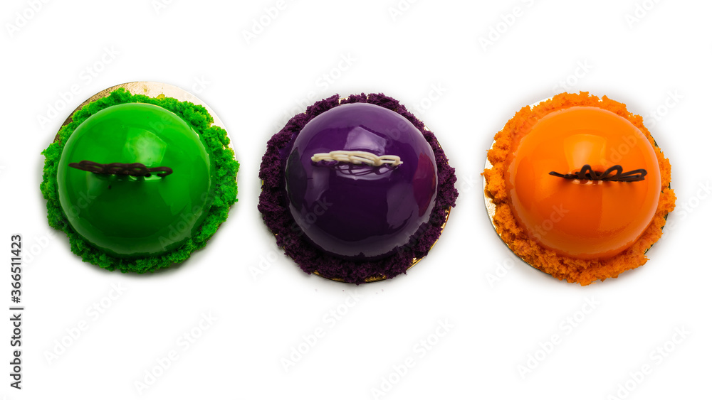 Tasty puding isolated on white background.