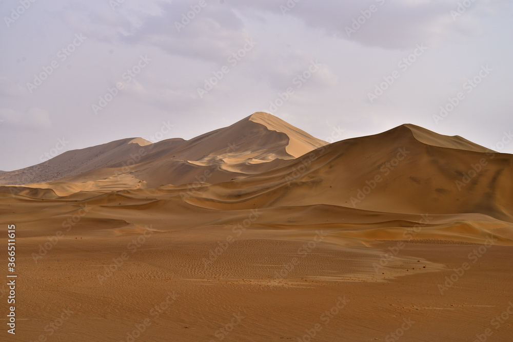 The formation of sand dune by the wind in Gobi desert