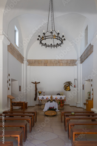 Bild auf Leinwand The interior of the Deir Al-Mukhraqa Carmelite Monastery in northern Israel