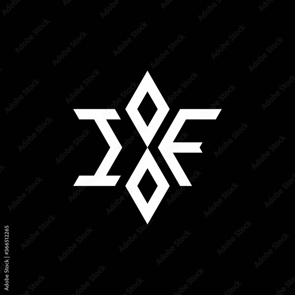 IF monogram logo with star shape and luxury style IF monogram logo with star shape and luxury style
