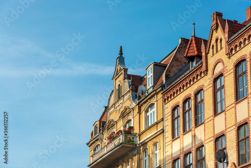 Antique building view in Old Town Poznan, Poland